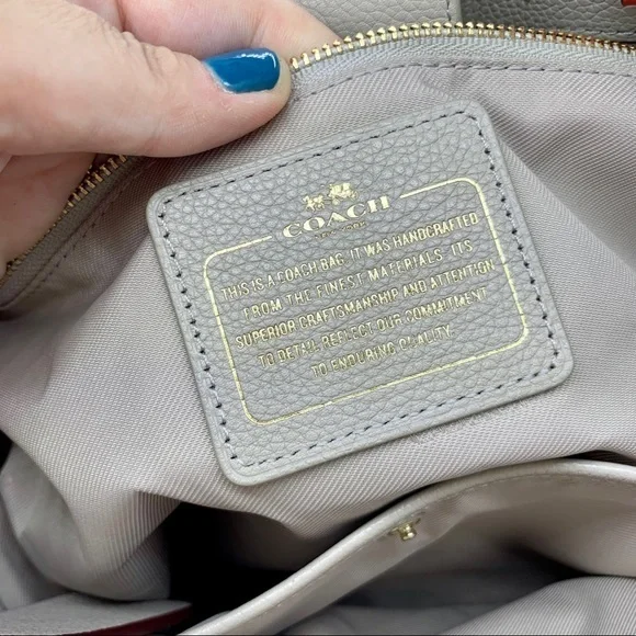 NWOT Coach Refined Pebbled Leather Turnlock Tie Tote - Picture 11 of 14